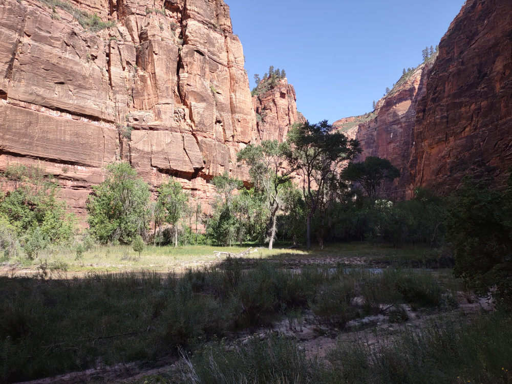 The river valley.